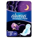 Always Sanitary Napkin Night With Wings Soothing Cream Extra Long 24 Pad 1 Pack