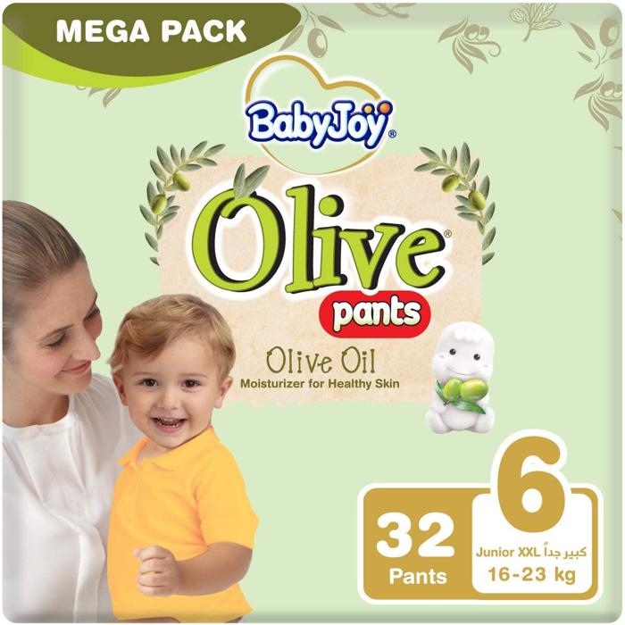 BABY JOY OLIVE PANTS NO 6 XXL JUNIOR MEGA  32 Diaper  1 Pack