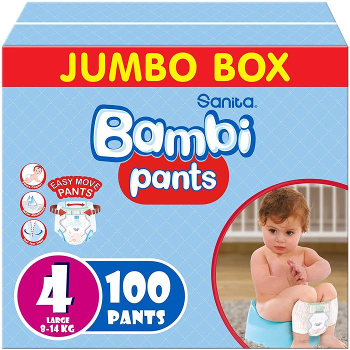 BAMBI PANTS NO4 LARGE 100 Diaper 1 Pack