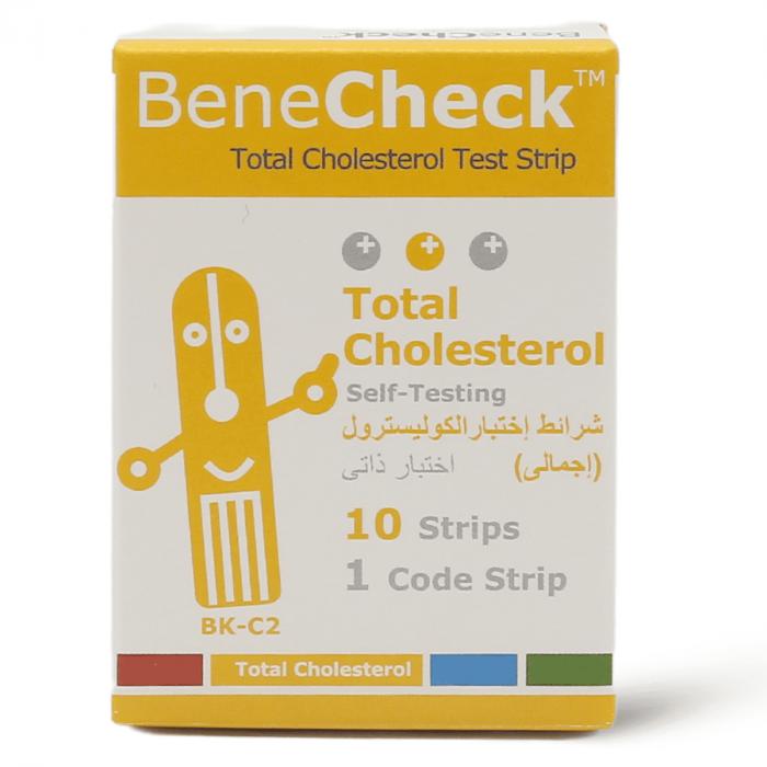 BENE CHECK TOTAL CHOLESTEROL SELF TESTING 10 STRIPS