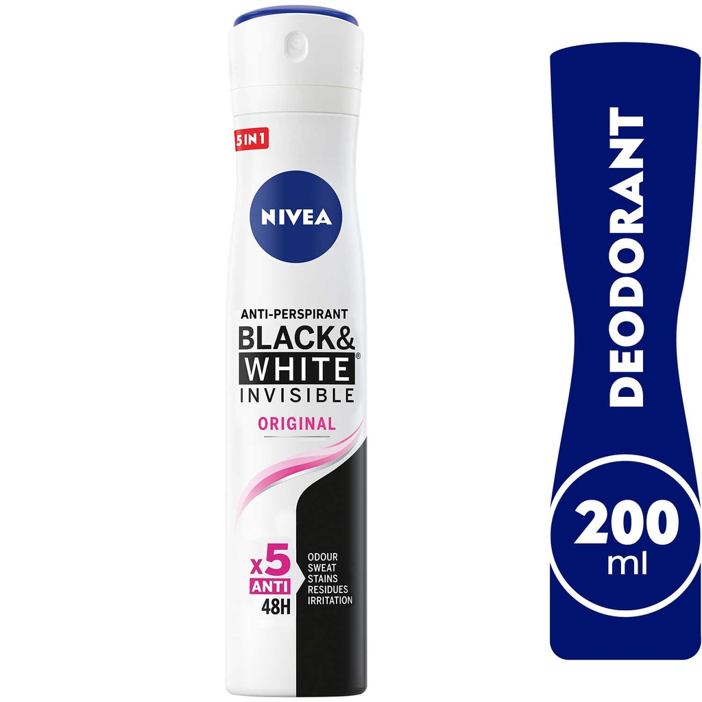 NIVEA INVISIBLE BLACK WHITE ORGINAL SPRAY 200ML 82