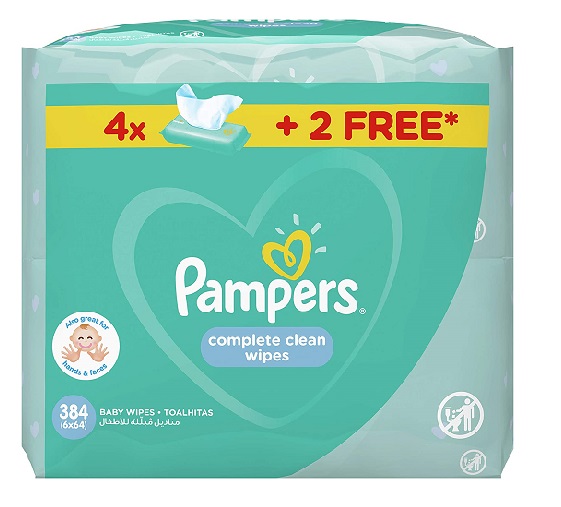 PAMPERS COMPLETE CLEAN 384 WIPES   1 Pack