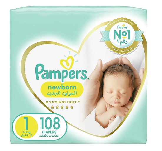 PAMPERS NO 1 NEW BORN  GREEN 2-5 KG  1 X 108 