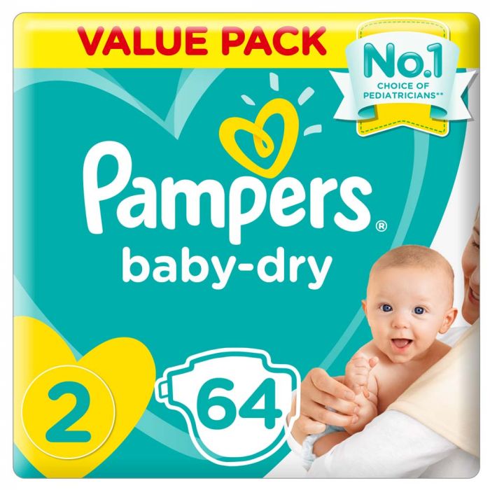 PAMPERS NO2 SMALL  3-6 KG 64 DIAPER  1 Pack