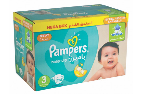 PAMPERS NO3 MEDIUM 136 DIAPER 1 Pack