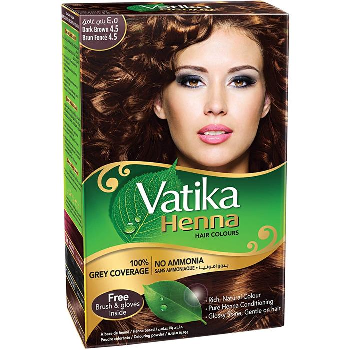 VATIKA HENNA HAIR COLOURS DARK BROWN 4 .5