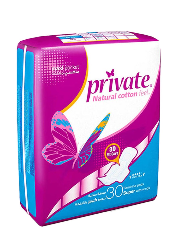 PRIVATE MAXI POCKET SUPER 30 Pads  1 Pack