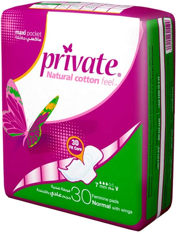 PRIVATE NORMAL WITH WINGS 30 Pads 1 Pack