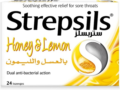 Strepsils Cough Drop Honey & Lemon 24 Pieces