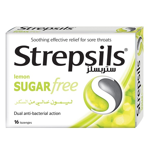 Strepsils Cough Drop Lemon Sugar Free 16 Pieces