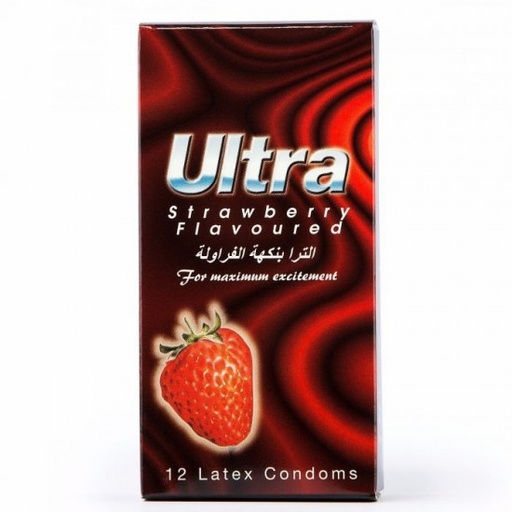 ULTRA  STRAWBERRY FLAVOUR  CONDOM 12 PCS