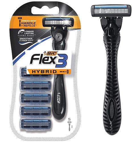 BIC FLEX 3 HYBRID RAZOR +  4 + 1 BLADE FREE 