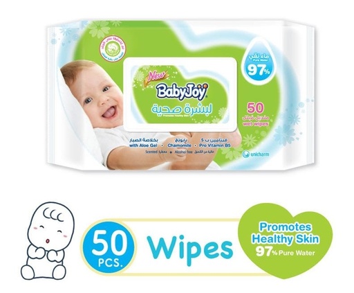 Baby Joy Baby Wipes Wet Chamomile & Aloe Vera Extract 50 Wipe 1 Pack