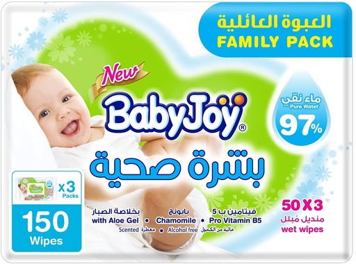 Baby Joy Baby Wipes Wet Chamomile & Aloe Vera Extract 150 Wipe 1 Pack