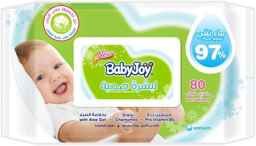 Baby Joy Baby Wipes Wet Chamomile & Aloe Vera Extract 80 Wipe 1 Pack