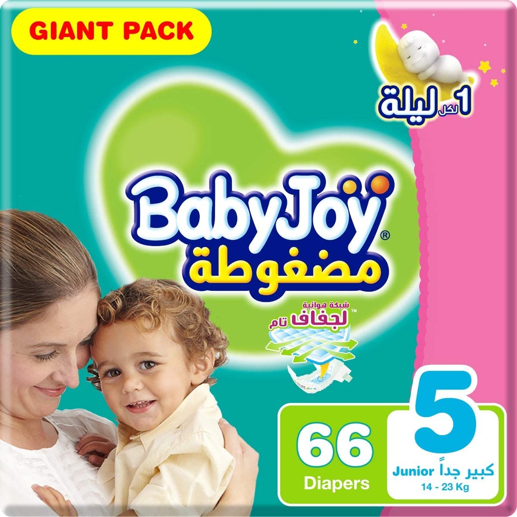 Baby Joy Diapers Compressed Diamond Pad #5 66 Diaper   1 Pack