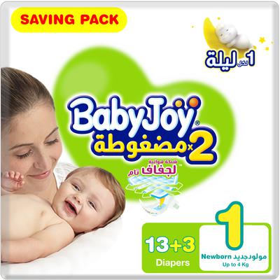 Baby Joy Diapers Compressed Diamond Pad New Born #1 16 Diaper   1 Pack