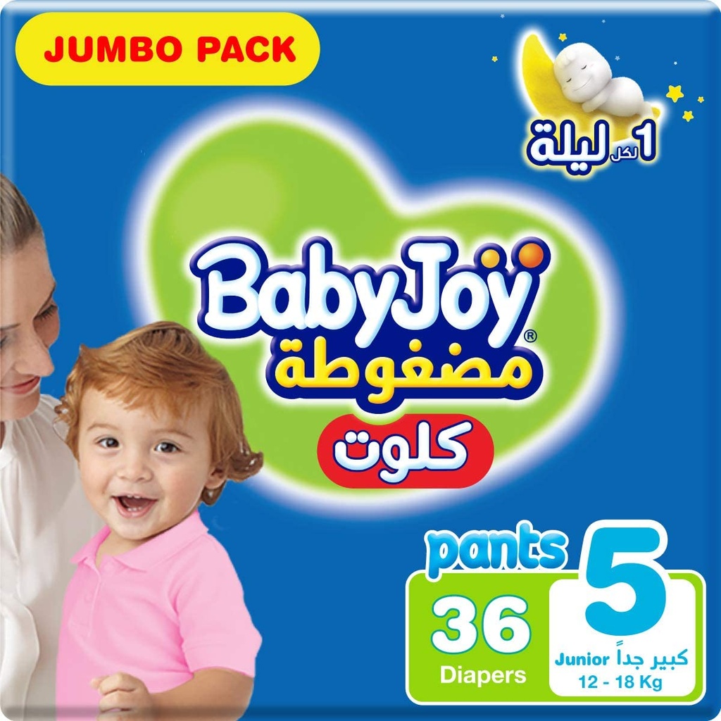 Baby Joy Diapers Pants Compressed Diamond Pad Junior #5 36 Pieces