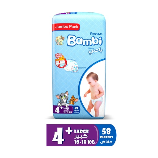 Bambi Diapers Jumpo Large #4+ 58 Diaper  1 Pack