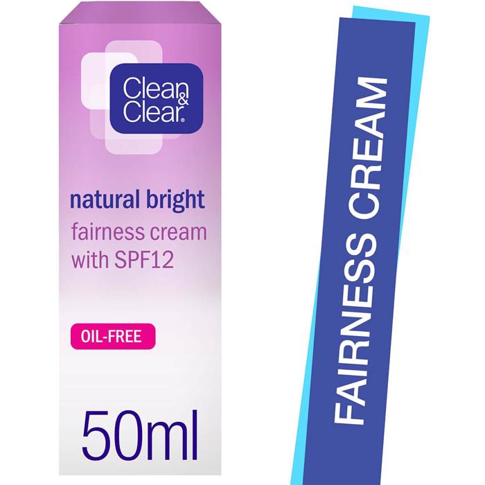 CLEAN&CLEAR NATURAL BRIGHT FAIRNESS CREAM SPF12 50 ML