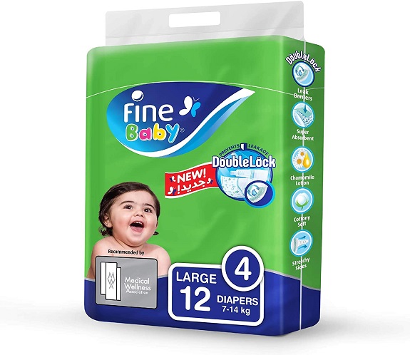 FINE BABY GREEN NO4 LARGE 7-17  KG 6 X 12