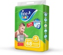 FINE BABY NO 2 SMALL  3 -6 KG  68 Diaper