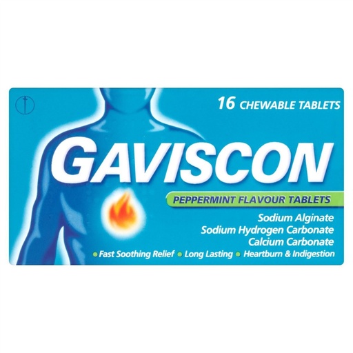 Gaviscon Antiulcerants Mint Flavour 16 Pieces