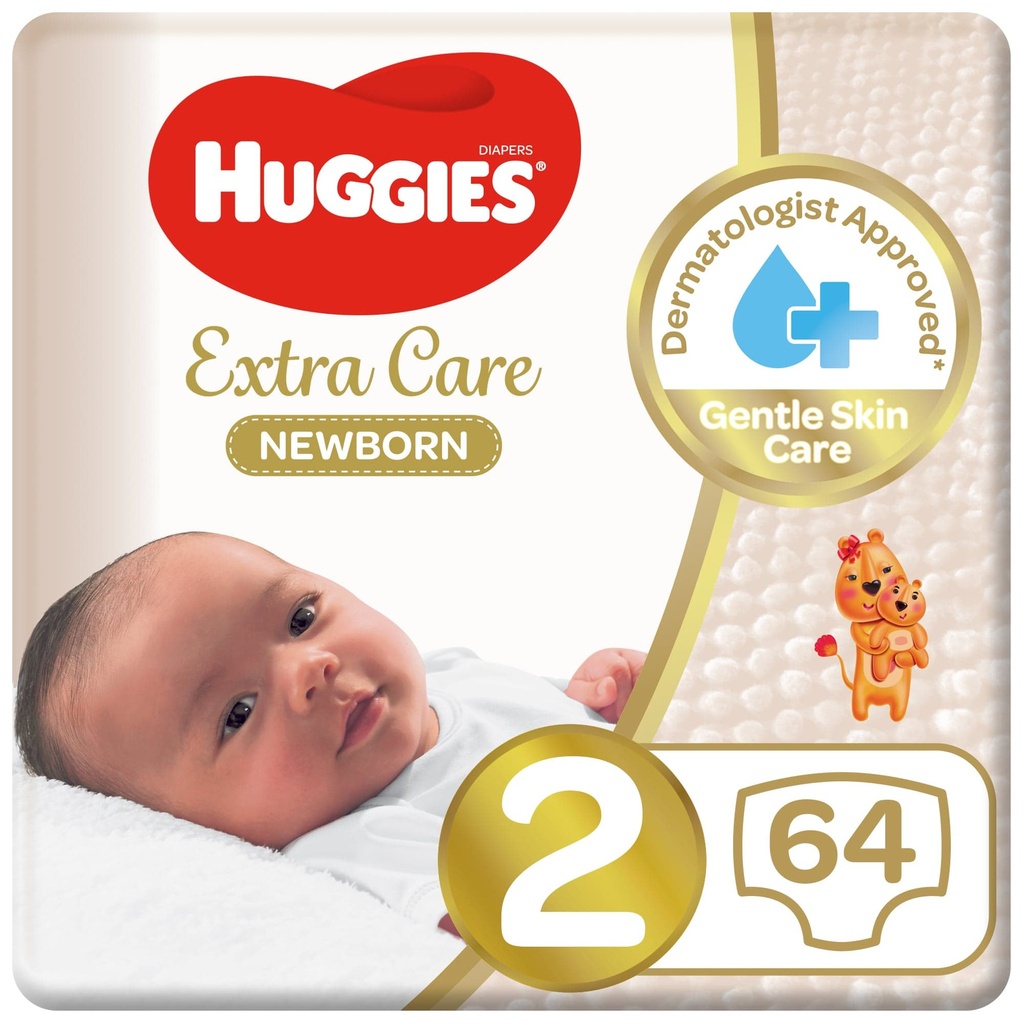 HUGGIES EXTRA CARE  NO2 SMALL 64 Diaper 1 Pack