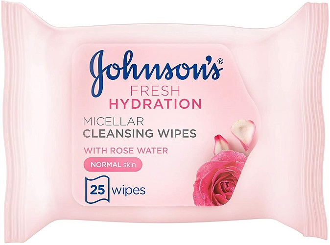 JOHNSONS FRESH HYDRATION ROSE WATER CLEAN WIPES 25