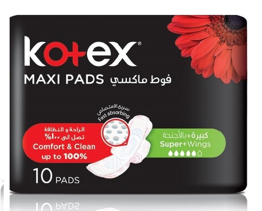 KOTEX MAXI SUPER + WINGS 12 X 10