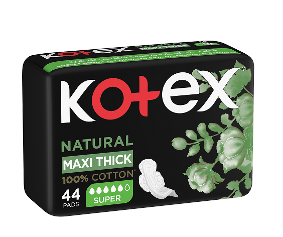 KOTEX NATURAL  MAXI COTTON SUPER 4 X44