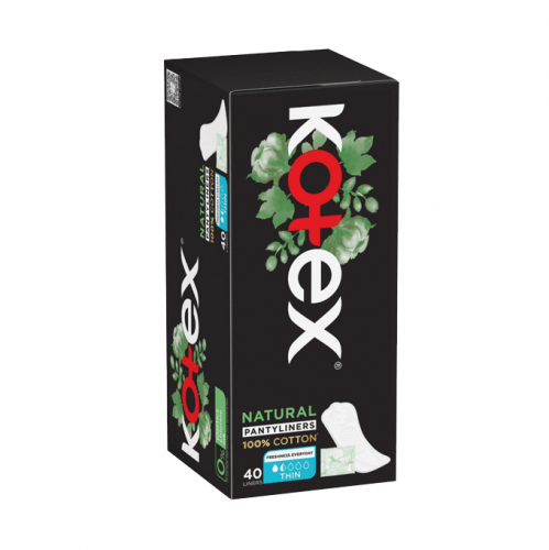 KOTEX NATURAL LINERS COTTON THIN 16 X 40 1 Pack
