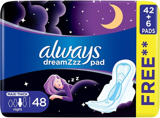 ALWAYS DREAMZZZ PAD NIGHT 3 X 48  1 Pack