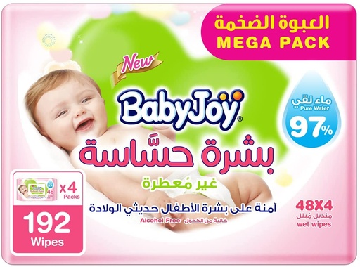 BABY JOY WIPES SENSITIVE SKIN MEGA 48 WIPE 1 Pack