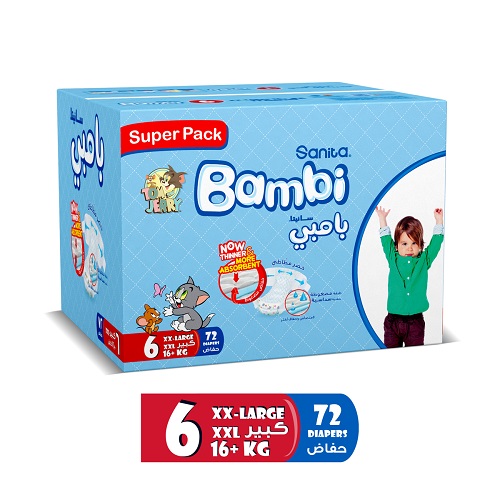 BAMBI XXL LARGE NO 6 72 Diaper 1 Pack