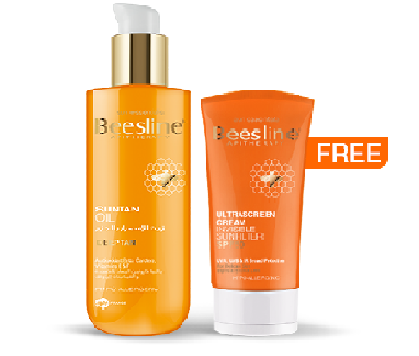 BEESLINE SUNTAN OIL 200ML +INVISIBLE CREAM FREE