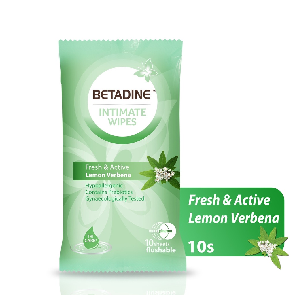 BETADINE INTIMATE LEMON VERBENA WIPS 10 SHEETS