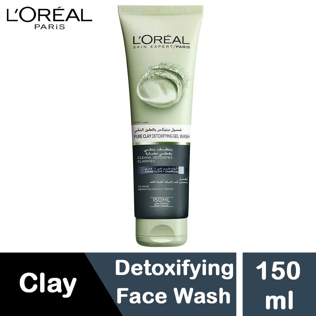LOREAL PURE CLAY DETOXIFYING GEL WASH 150ML