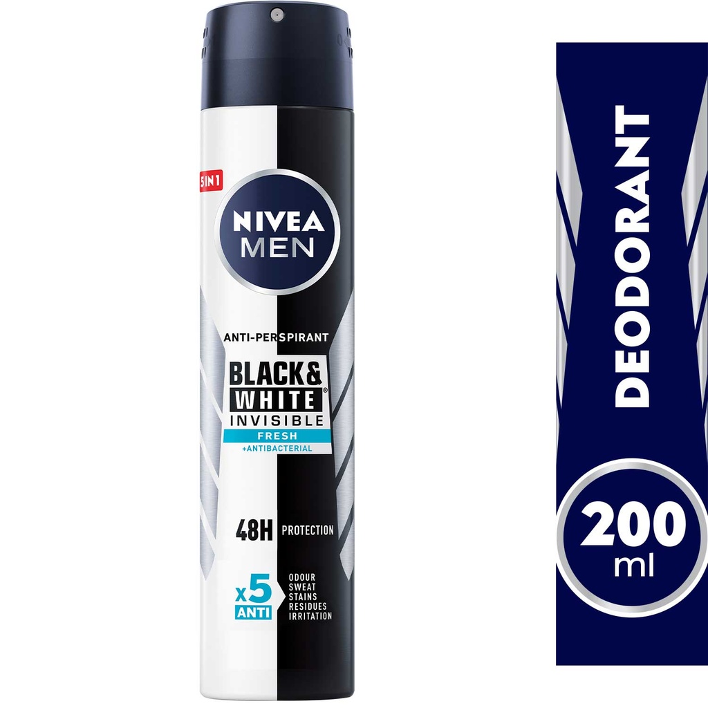 NIVEA  INVISIBLE FOR BLACK WHITE CLEAN SPRAY 200ML