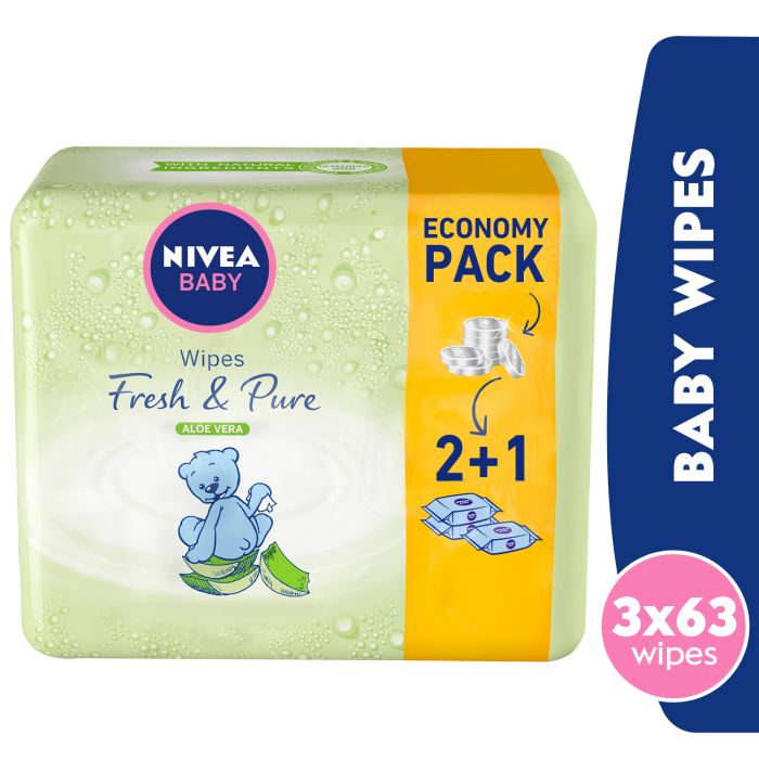 NIVEA BABY FRESH & PURE WIPS ECONOMY PACK 2+1OFFER