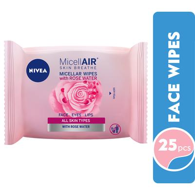 NIVEA MICELLAIR ROSE WATER WIPS 25 PCS