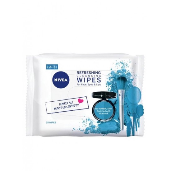 NIVEA REFRESHING CLEANSING WIPES FACIAL 25 PC .