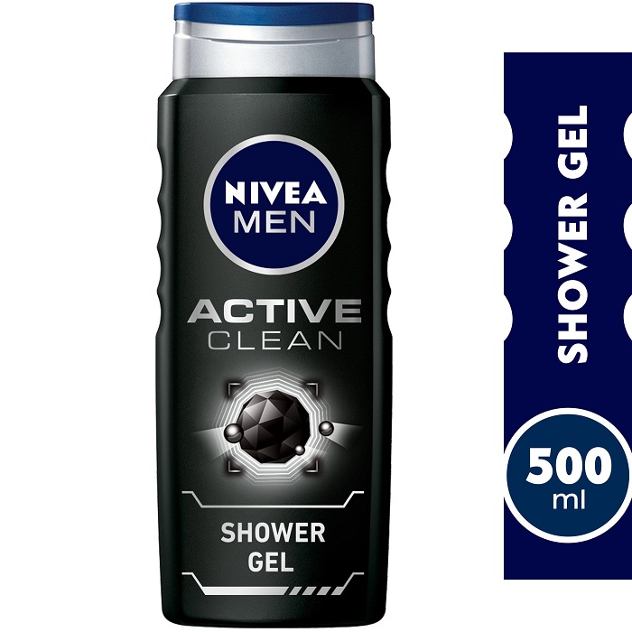 NIVEA SHOWER GEL ACTIVE CLEAN MEN 500ML 84046