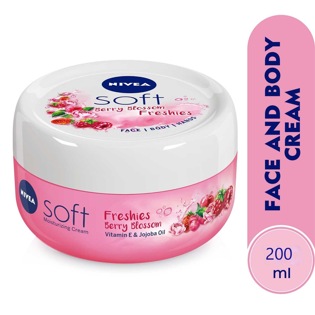 NIVEA SOFT BERRY BLOSSOM FRESHI CREAM PINK 200 ML 