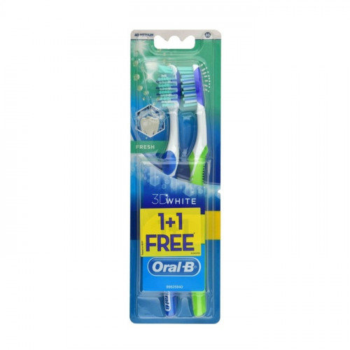 ORAL B3D WHITE FRESH 40 MEDIUM  1+1 FREE 2709