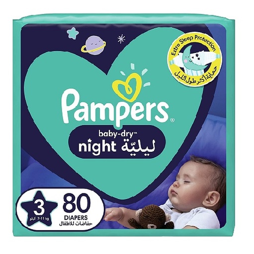 PAMPERS  NO 3 NIGHT MEGA 2 X 80