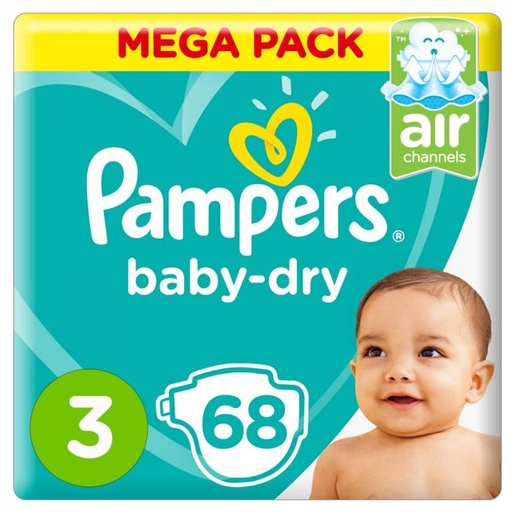 PAMPERS NO3 MEDIUM  4-9-KG  68 DIAPER   1 Pack