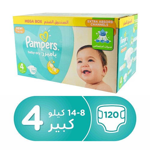 PAMPERS NO4 LARGE 120 DIAPER 1 Pack