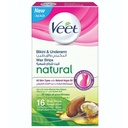 VEET NATURAL WAX STRIP BIKINI & UNDER 16 S