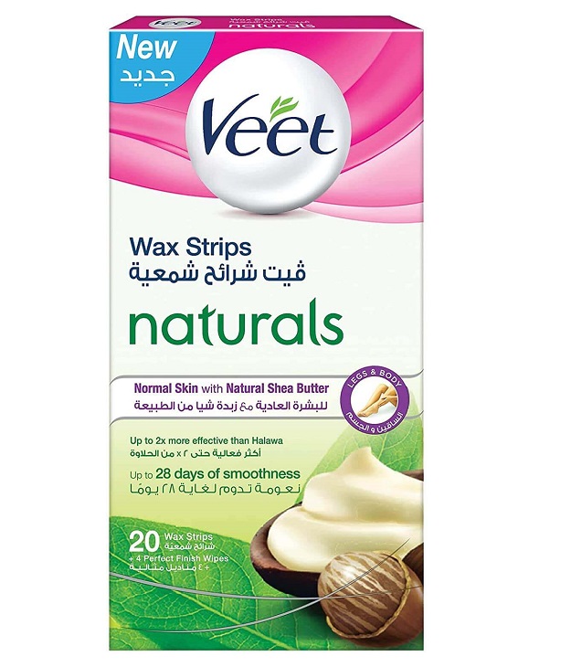 VEET NATURAL WAX STRIP LEG & BODY SHEA BUTTER 20 S